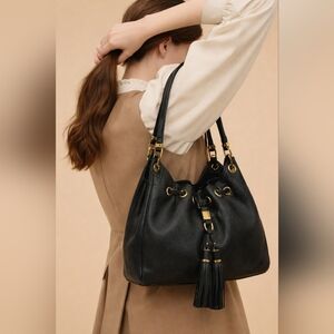 Michael Kors Black Leather Shoulder Bag